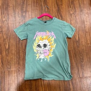 Cute Green Metallica Graphic Tee